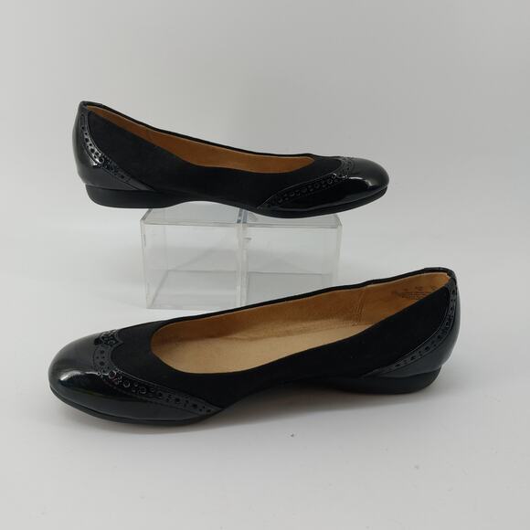 Naturalizer Size 8 Clarise Ballet Flats Patent Leather Fabric Preppy - Picture 4 of 12